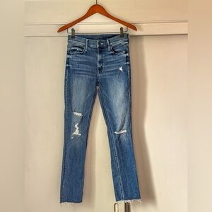 MOTHER The Mid Rise Dazzler Ankle Fray Jeans In Weekend Warrior - Sz -27